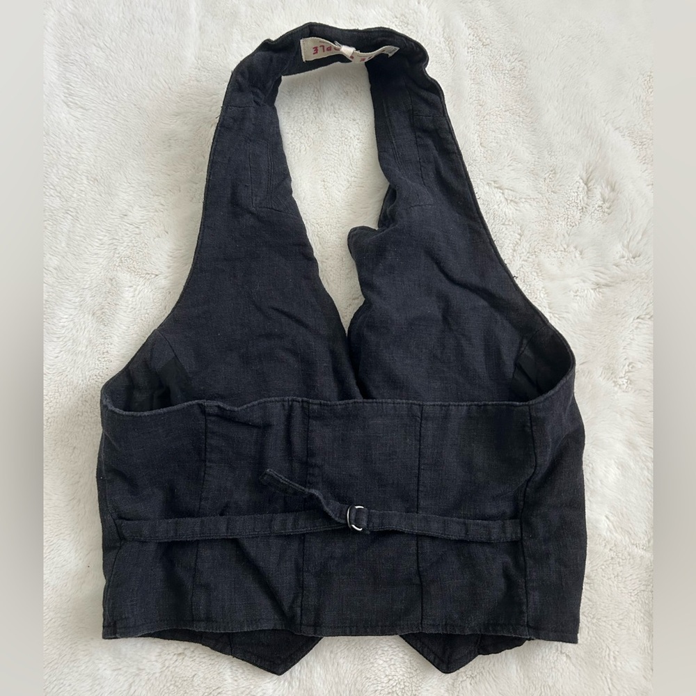 Free People Desk to Dinner Linen Vest - Picture 4 of 5